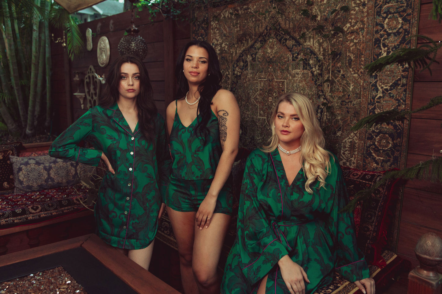 WOMAN IN GREEN SLEEPSHIRT