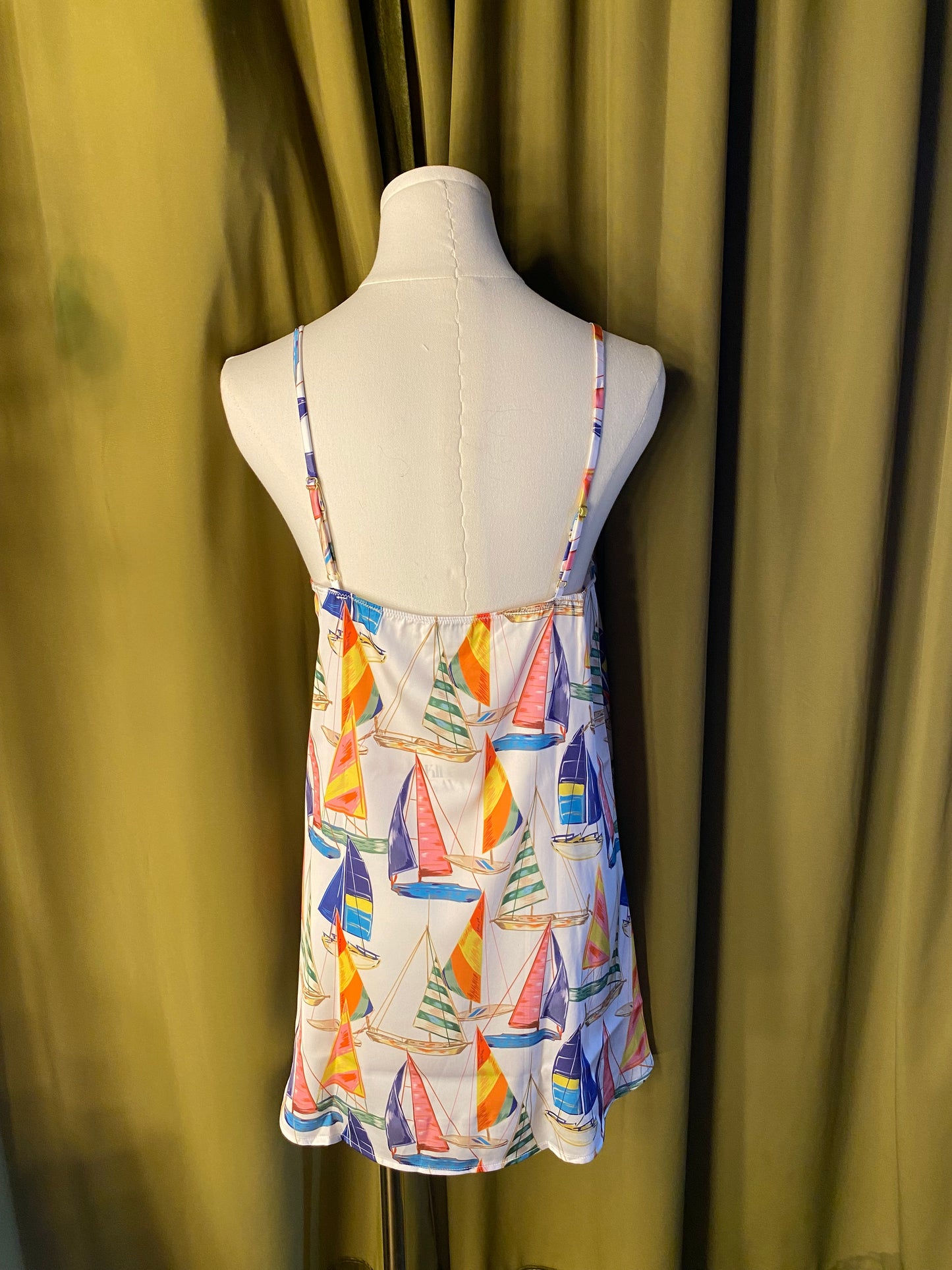 Satin slip with Sailboat pattern