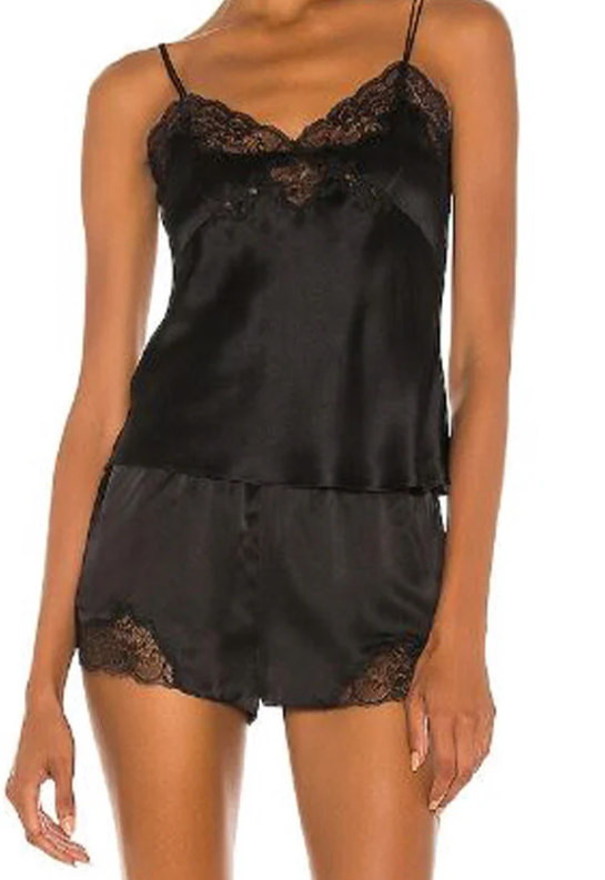 BLACK SILK LINGERIE