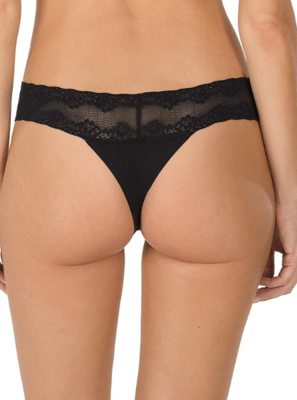 woman in black thong