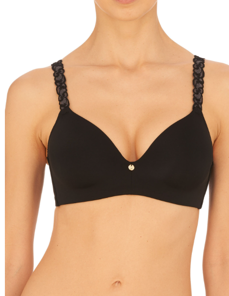 woman in black bra