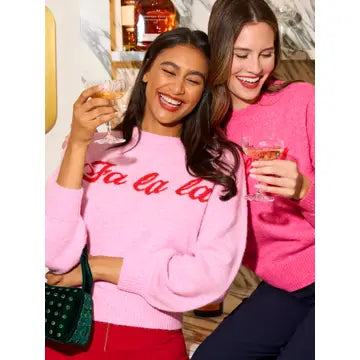pink holiday sweater