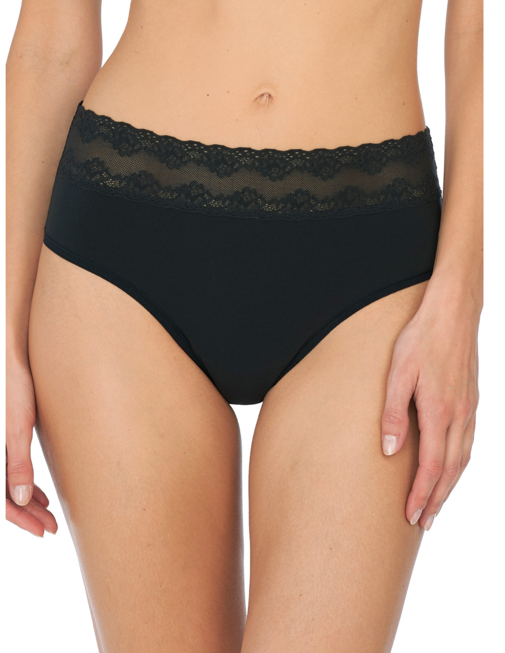 NATORI - BLISS PERFECTION - ONE SIZE HIGH RISE THONG BLACK