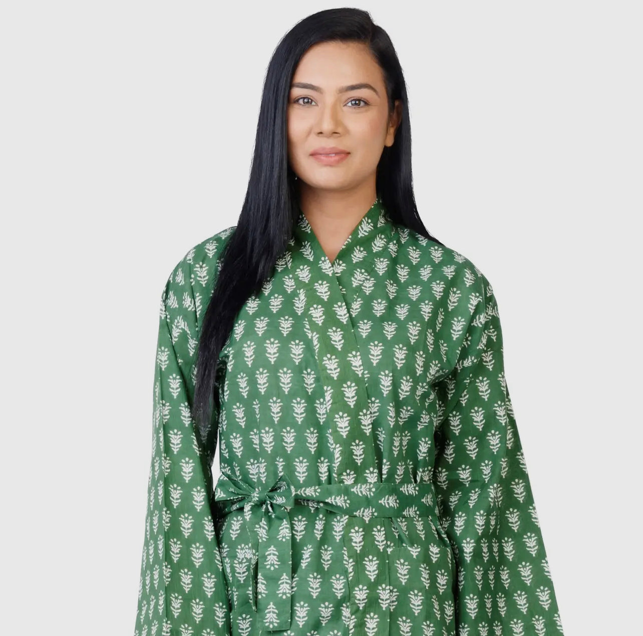 Woman in green robe