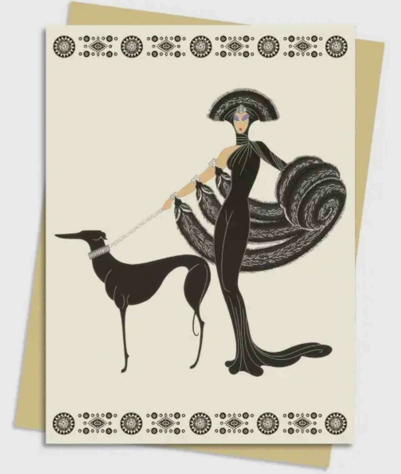 ERTE CARD WALKING DOG