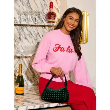 pink holiday sweater