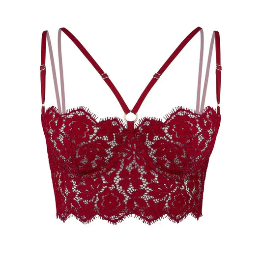 red lace bustier