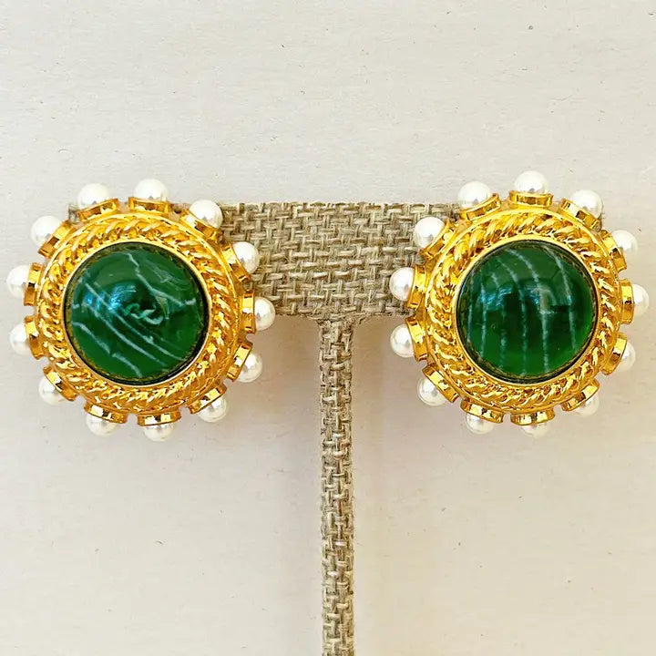 green earrings