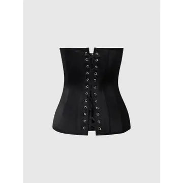 Black Satin corset with boning