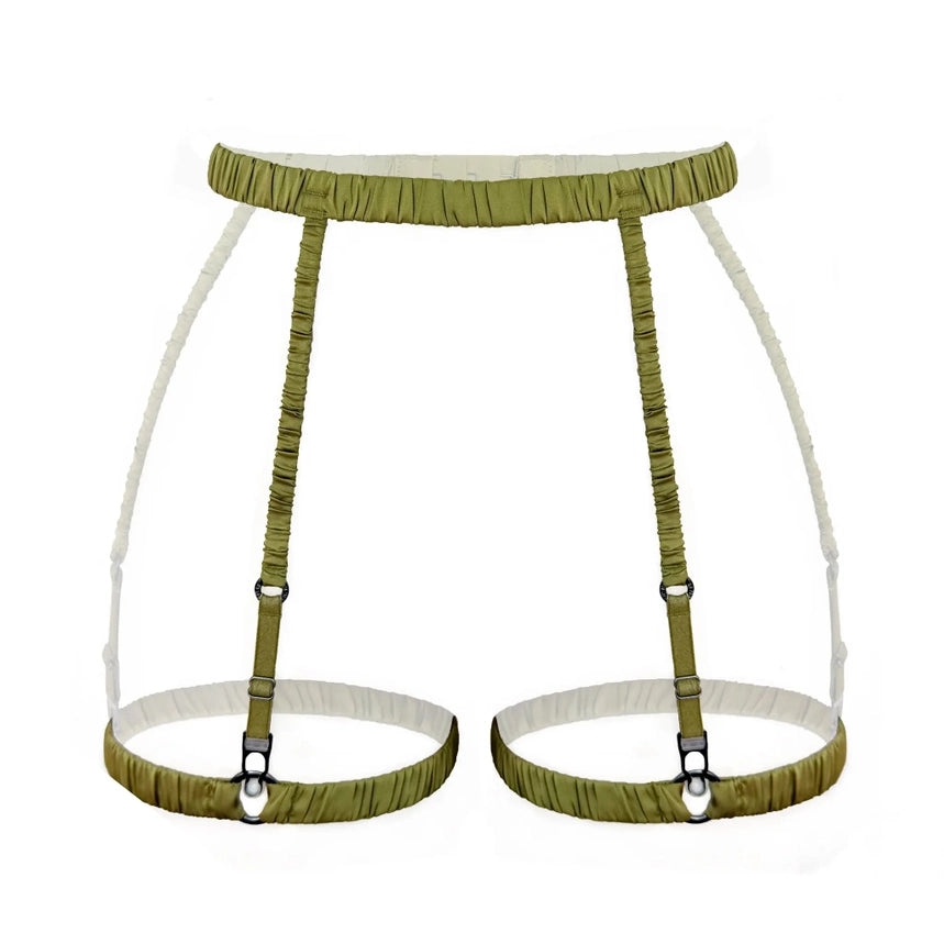 green satin garter
