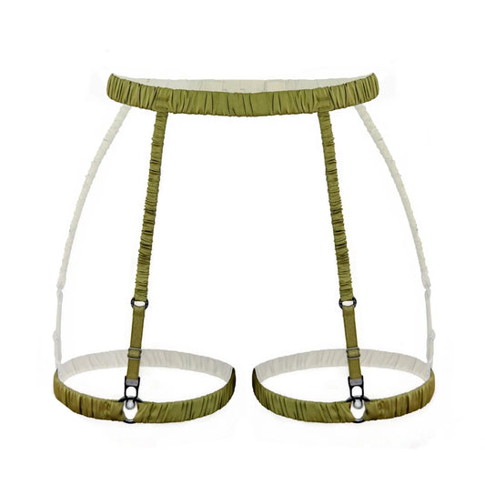 green satin garter