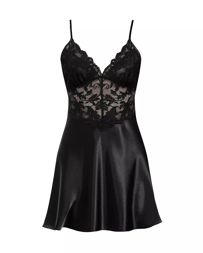 woman in black slip