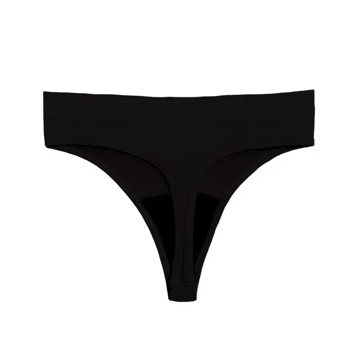 Black thong on a white background