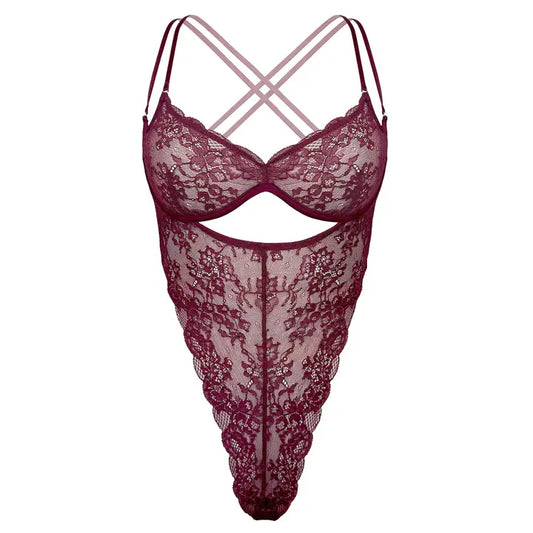 maroon lace bodysuit
