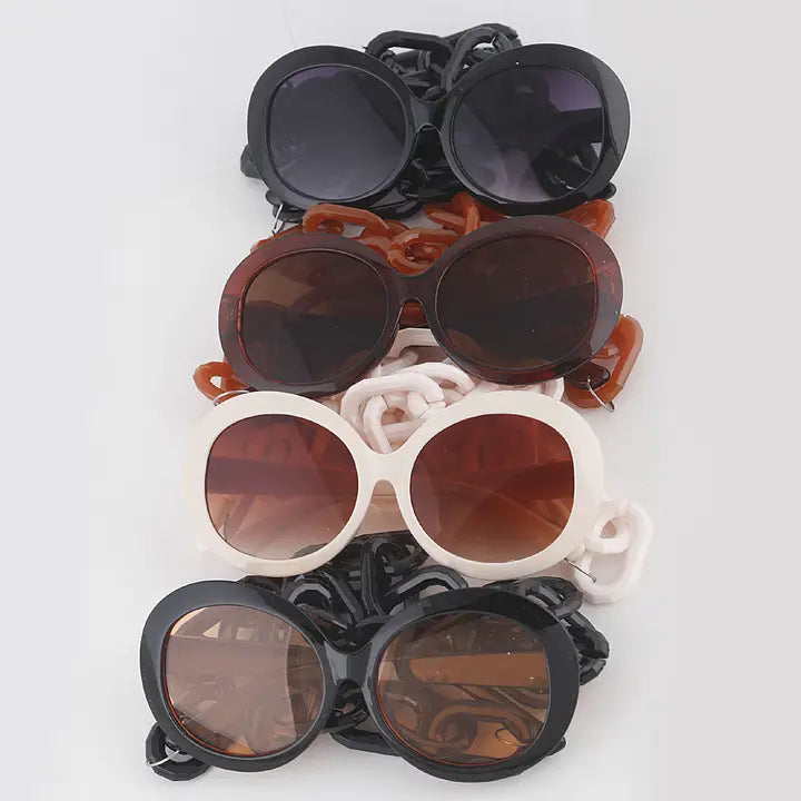 ROUND SUNGLASSES WITH CHAIN